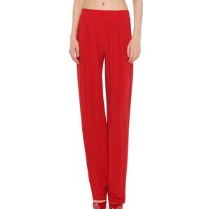 Norma Kamali Tiger Red Low Rise Pleated Trouser, XS